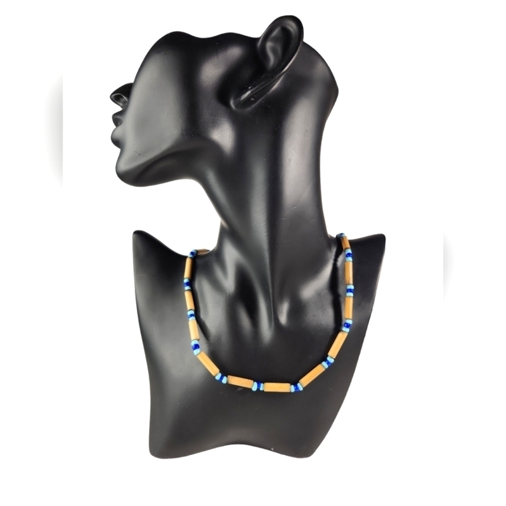 Vintage Bone & Bead Summer Necklace